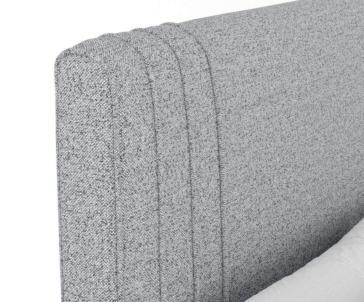BOXSPRINGBETT Casone Grau 160/200 cm mit Latex-Topper - Silberfarben/Grau, Holz/Holzwerkstoff (160/200cm) - Maison de Reve