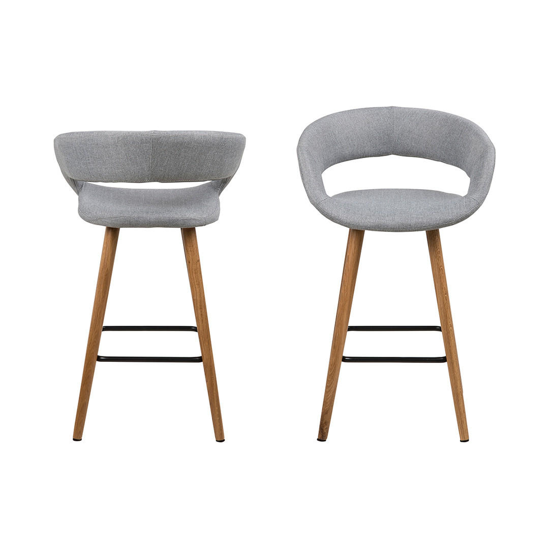 BARHOCKER 2er-Set hellgrau - Grau, Holzwerkstoff (46/89/55cm) - ebuy24