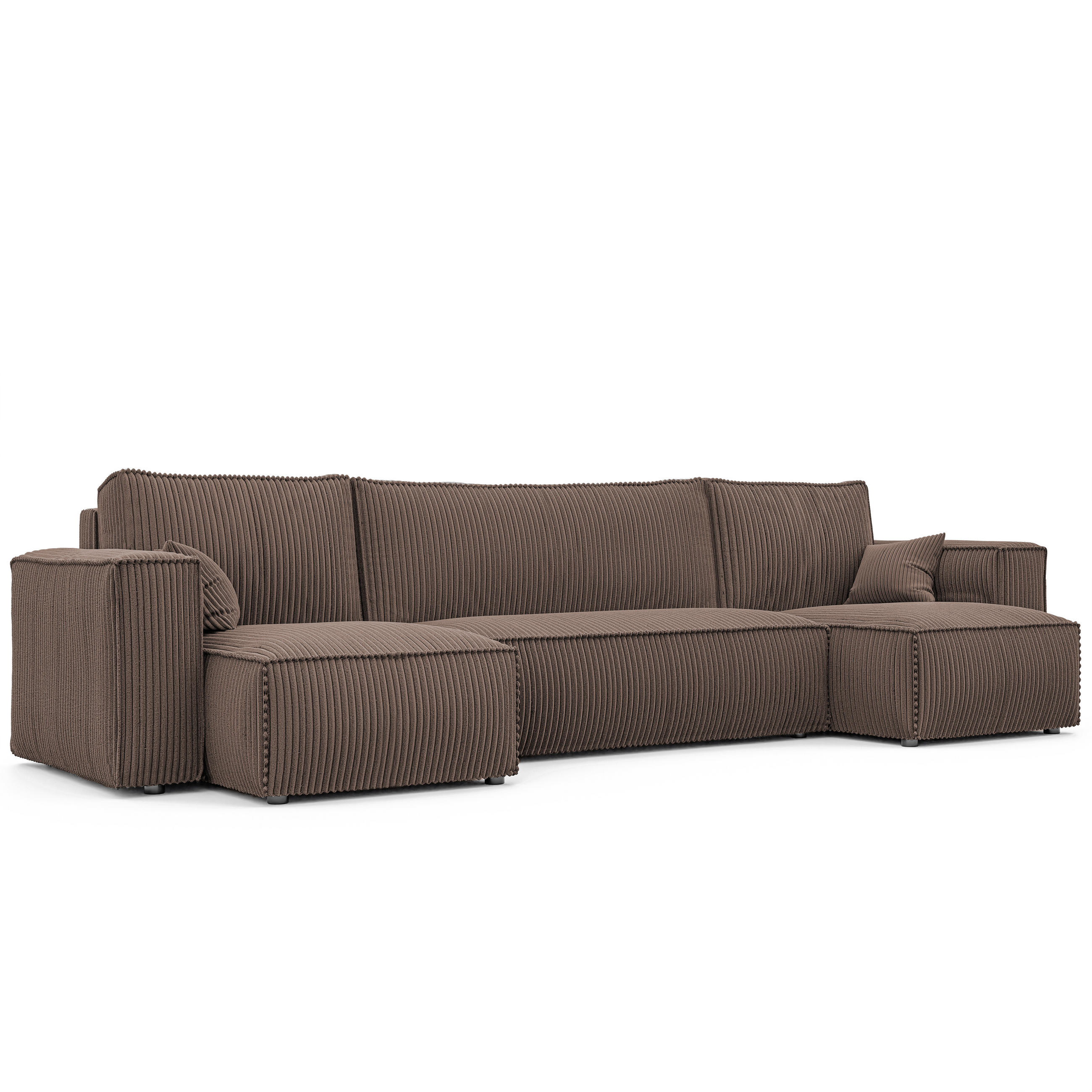 ECKSOFA mit Schlaffunktion und Bettkasten, Braun - Braun, Holzwerkstoff/Textil (312/145cm) - Idohome