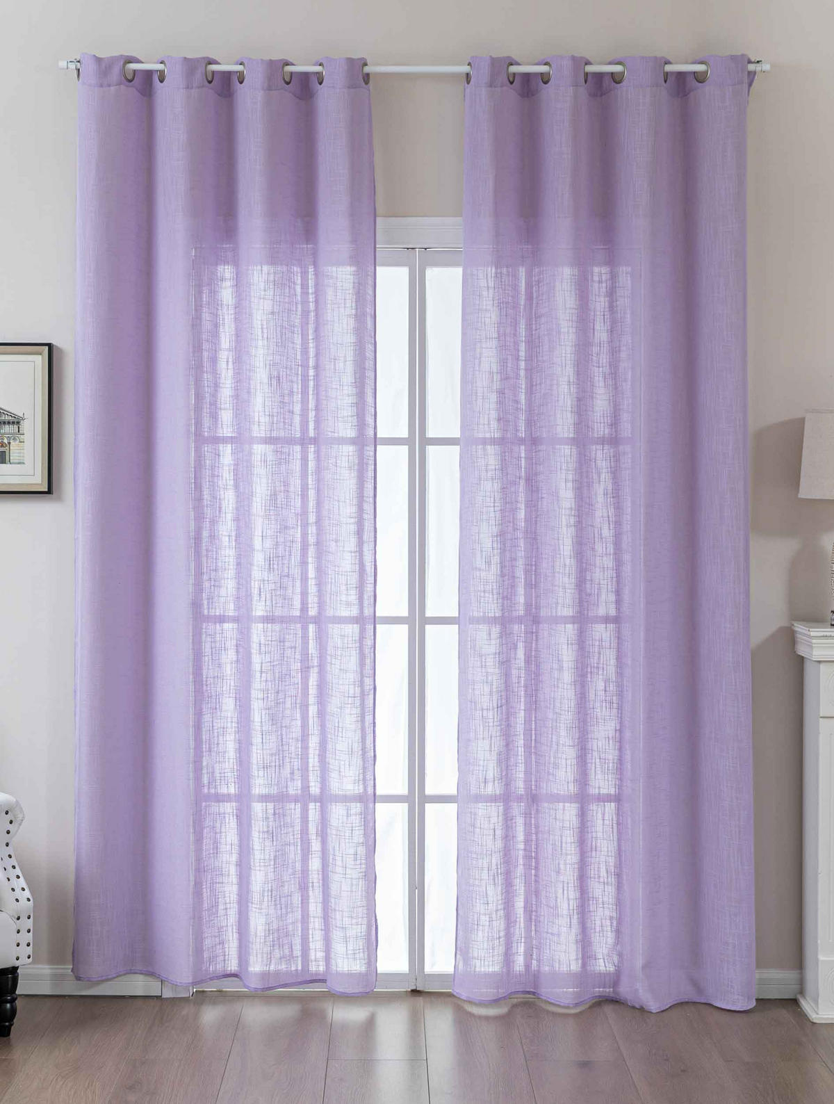 VORHANG 2ER SET SEOUL HxB 245x140 cm Flieder - Flieder, Textil (60/245cm) - Gardinenbox