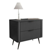 NACHTTISCH SCARLETT 2S MIT SCHUBLADEN SCHWARZ - Schwarz, Holzwerkstoff (63/55/38cm) - Lookway