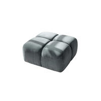 HOCKER, Pouf, Veloursstoff Bluvel, Blaugrau, Averro - Blaugrau, Holz (88/42/88cm) - Kaiser Möbel