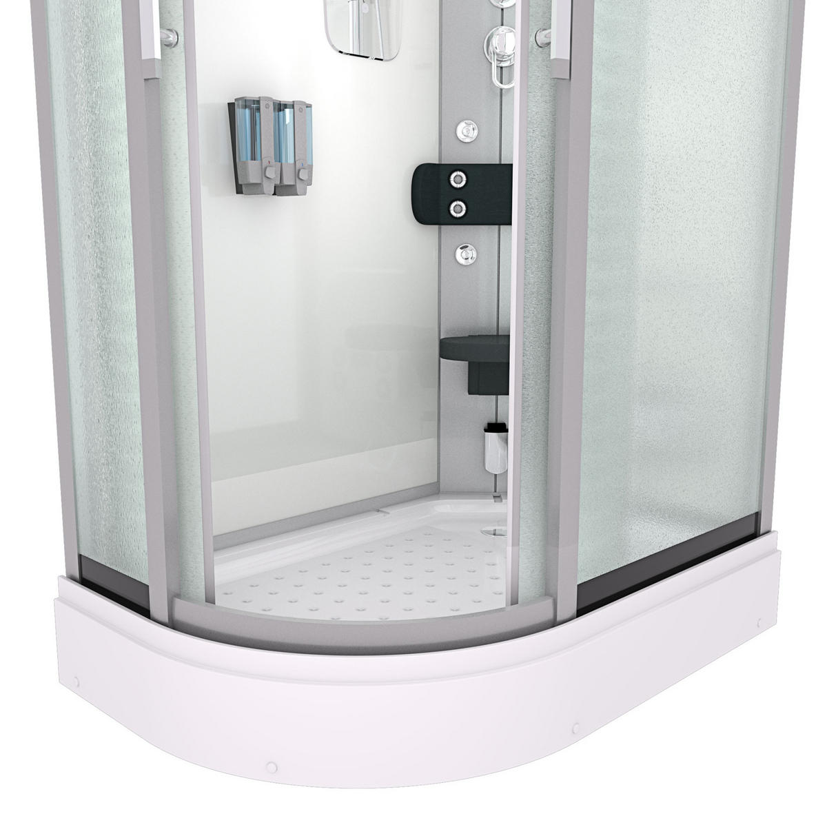 DUSCHE DampfduscheD60-70M2L Weiß 120x80 - Weiß, Glas/Kunststoff (120/80/215cm) - AcquaVapore by Sandra Jentho