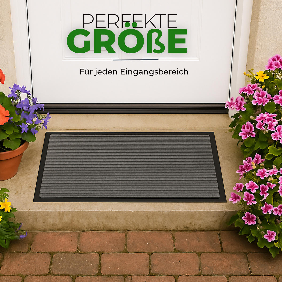 FUSSMATTE Schmutzfangmatte Grau 60x40cm - Grau, Textil (40/60cm) - Bestlivings