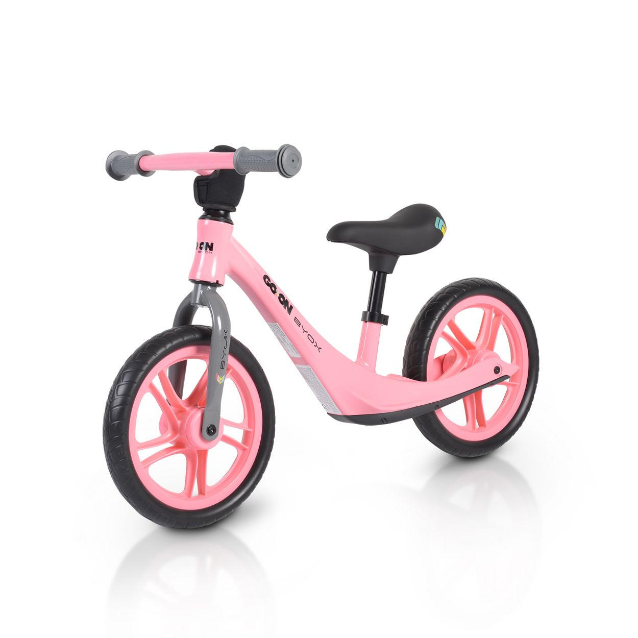 LAUFRAD Go On 12 Zoll pink Anti-Rutsch-Griffe, Sattel einstellbar, ab 3 Jahren - Pink, Metall (89/13/60cm)