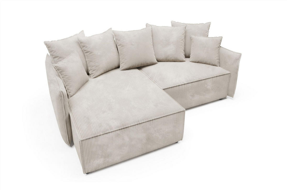 ECKSOFA Minea Mit Schlaffunktion - Blau, Holzwerkstoff/Textil (221/153cm) - Fun Möbel