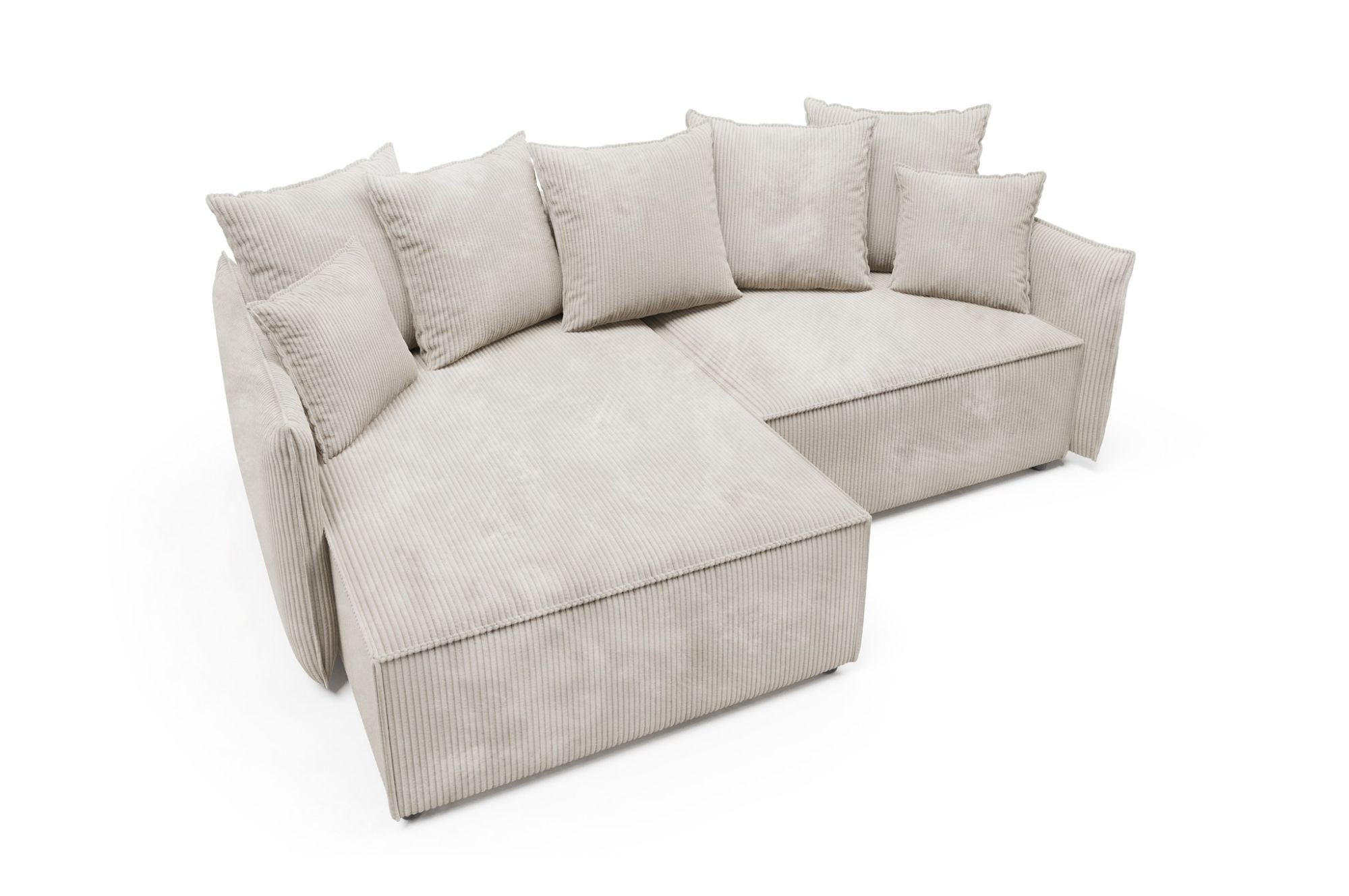 Thumbnail - Fun Möbel Ecksofa, Beige, Textil, Ottomane links, 221x153 cm, Wohnzimmer, Sofas & Couches, Wohnlandschaften, Ecksofas