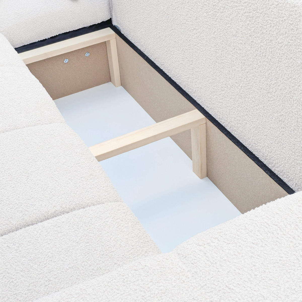 ECKSOFA OFI mit Schlaffunktion und Bettkasten Creme - Creme, Holzwerkstoff/Kunststoff (278/145cm) - Idohome