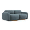3-SITZER SOFA Bouclé Stoff Blau - Blau/Blaugrau, Holz/Textil (190/73/95cm) - Makamii