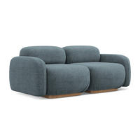 3-SITZER SOFA Bouclé Stoff Blau - Blau/Blaugrau, Holz/Textil (190/73/95cm) - Makamii