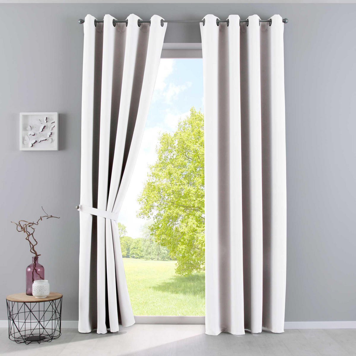 VORHANG »NEW YORK« HxB 225x295 cm Weiß - Weiß, Textil (295/225cm) - Gardinenbox