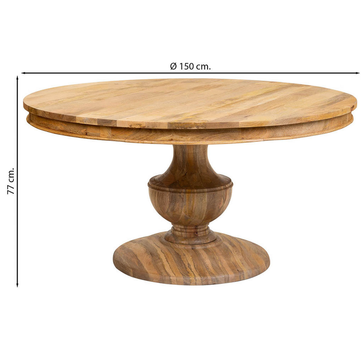 ESSTISCH aus mangoholz D150x77 cm - Braun, Holz (150/150/77cm) - Wanderlust