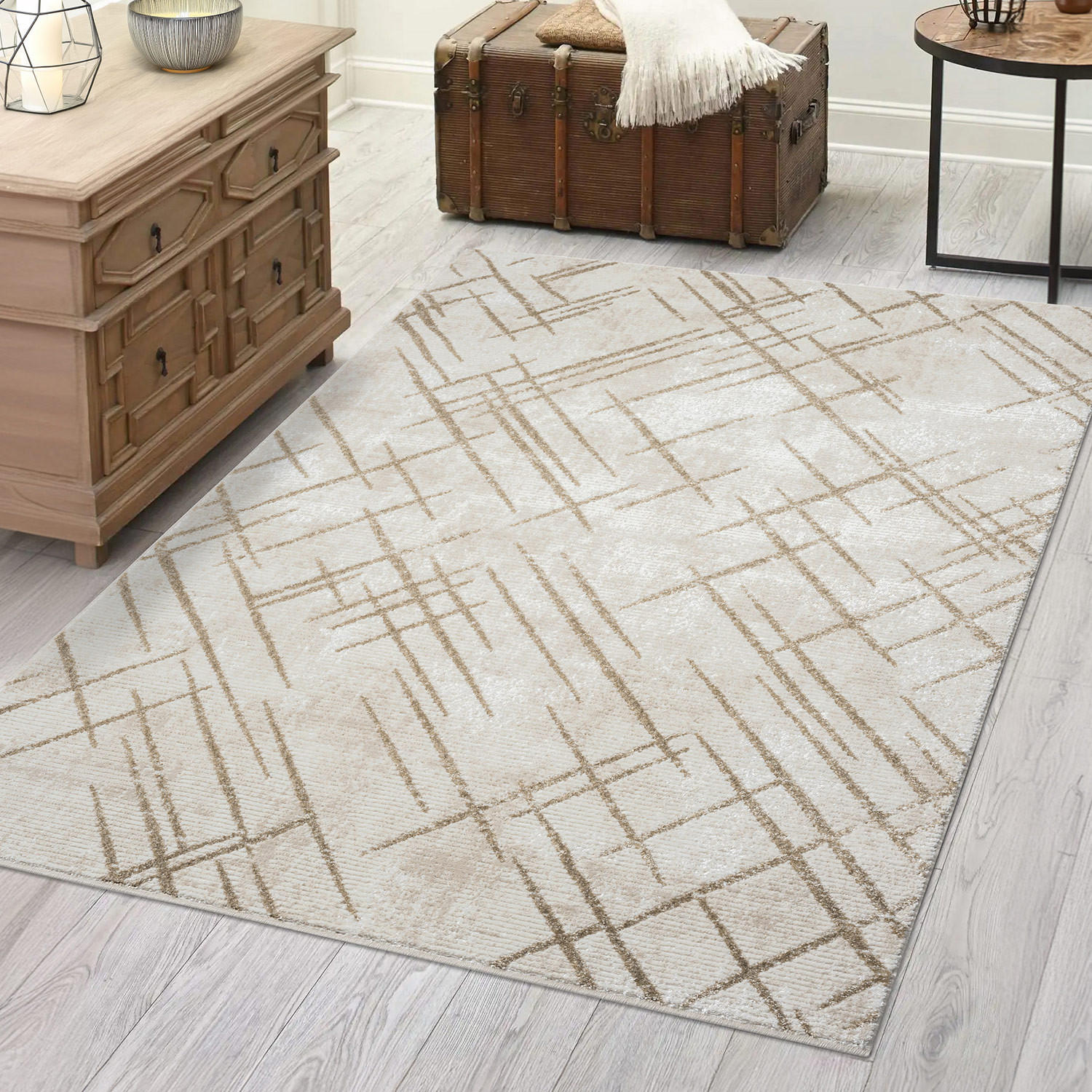 KURZFLOR-TEPPICH Antik 245 Creme 160x230 cm - Creme, Textil (160/230cm) - carpet city