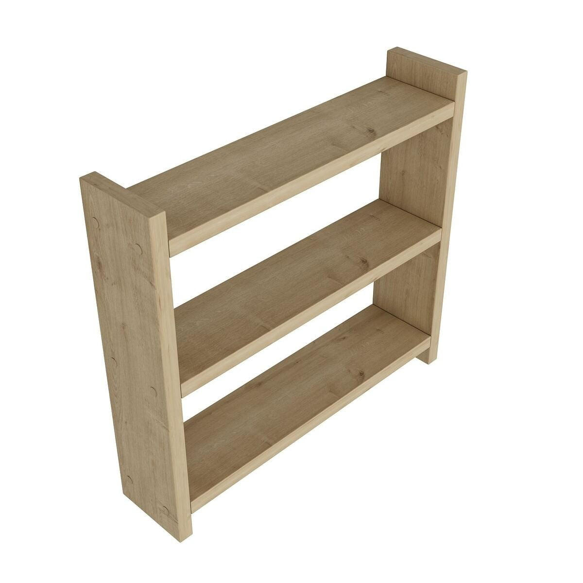 WANDREGAL für die Küche mit 3 Ablagen 44/10/40 cm - Eichefarben, Holzwerkstoff (10/40/44cm) - Calicosy