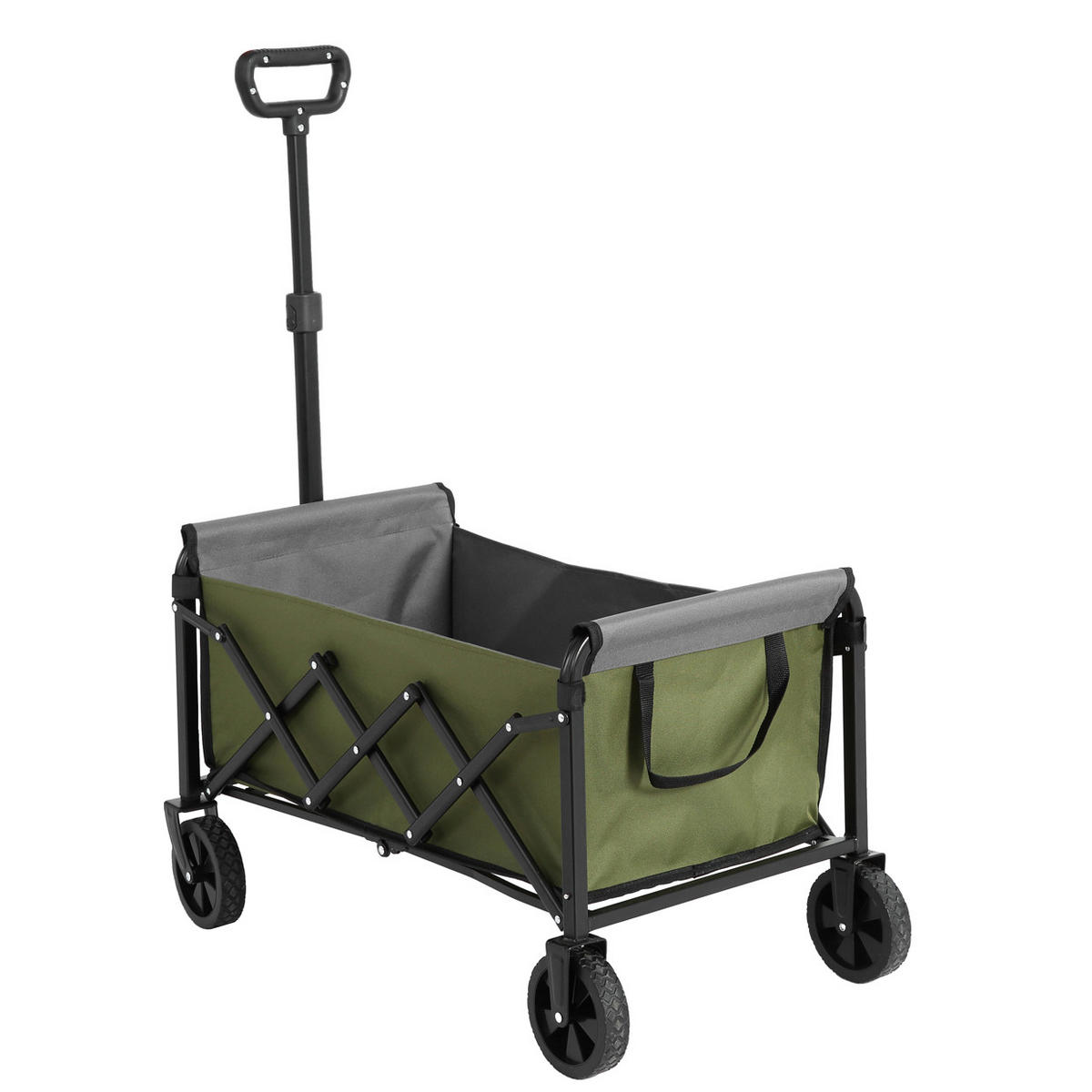 GARTENWAGEN Leichter 66 cm Army Grün – Klappbarer Outdoor Transportwagen mit All-Terrain Rädern - Grün, Metall (66/45/41cm) - Urban Meuble