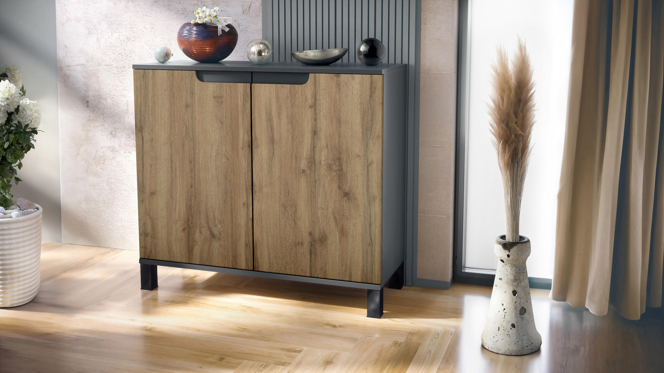 KOMMODE Sylt Eiche Wotan - Eiche Wotan, Holzwerkstoff (92.5/84.5/35cm) - Vladon