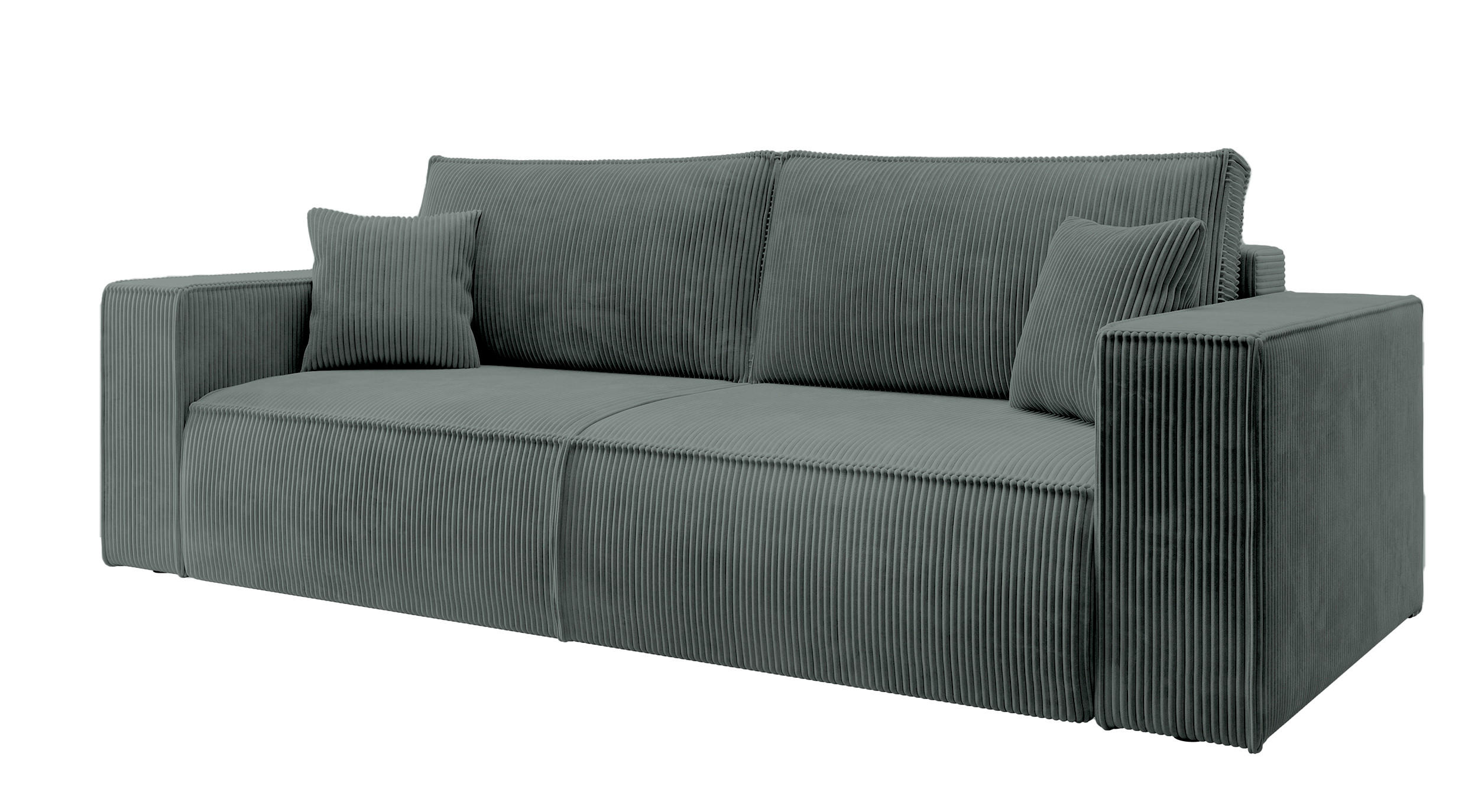 SCHLAFSOFA Farese Grau Cordbezug - Schwarz/Grau, Kunststoff/Textil (257/85/102cm) - Selsey