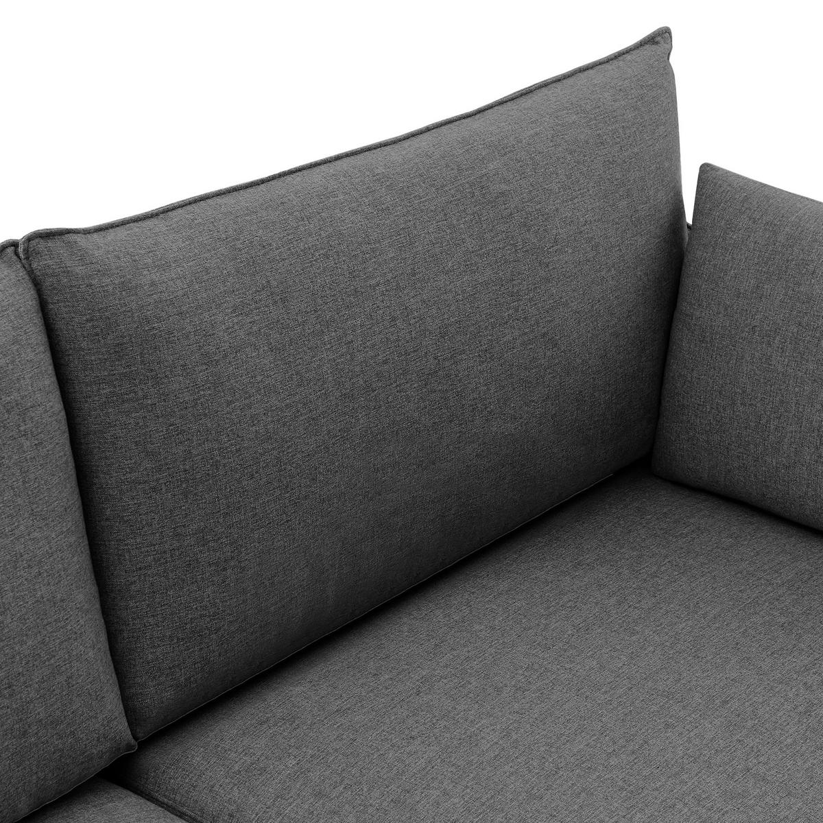 2-SITZER-SOFA Sasha industrielles aus dunkelgrauem Stoff - Dunkelgrau/Schwarz, Holzwerkstoff/Textil (173/86/85cm) - Sicaan