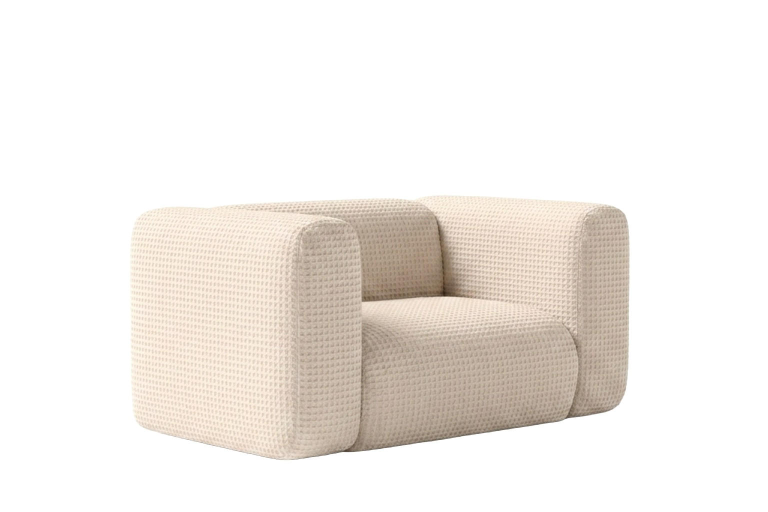 WOHNZIMMERSESSEL aus Chenille-Stoff Cremona, Creme, GRETA - Creme, Holz (137/70/89cm) - Kaiser Möbel