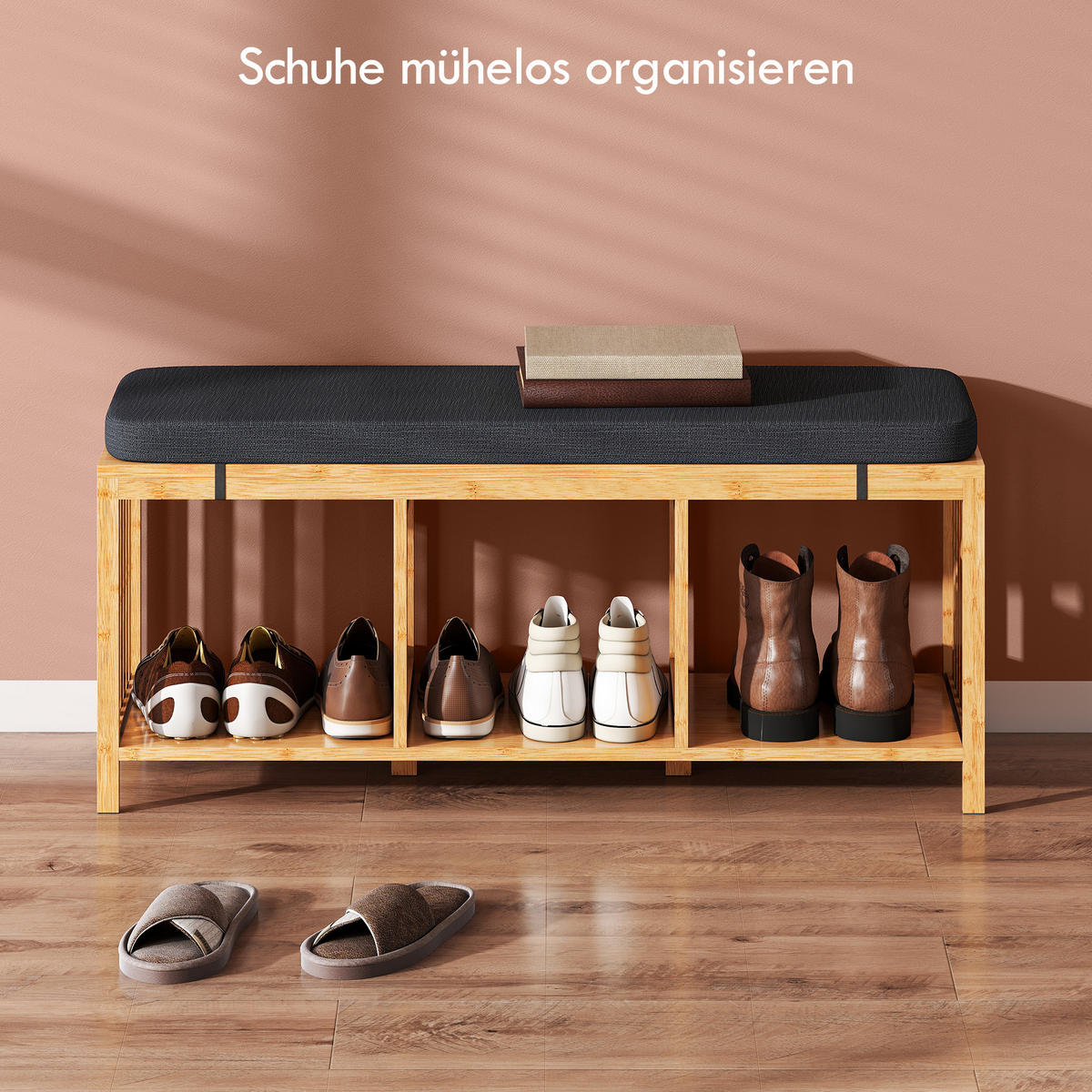 SCHUHBANK Natur 102/33/45 cm - Naturfarben, Holz (102/45/33cm) - PANGIVO