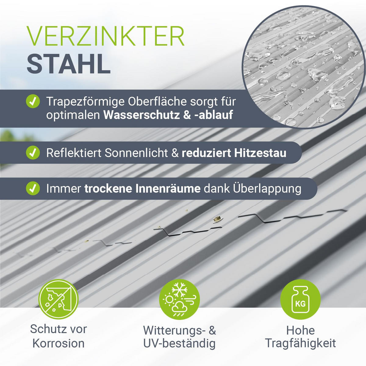 PROFILBLECH Grau 110x45 cm 14er-Set - Grau, Metall (45/110cm) - Juskys