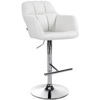 BARHOCKER Natoma Kunstleder 97-118 cm weiß - Weiß, Leder (57/97/59cm) - furnicato