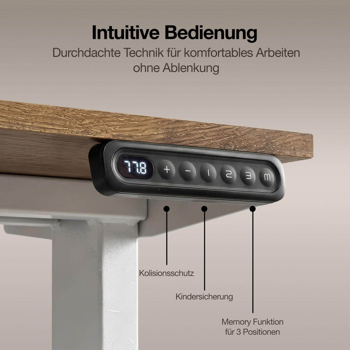 SCHREIBTISCHGESTELL Elektrisch höhenverstellbares Schreibtischgestell /62-127cm Signalweiß - Weiß, Metall (117/25/23cm) - ASSMANN