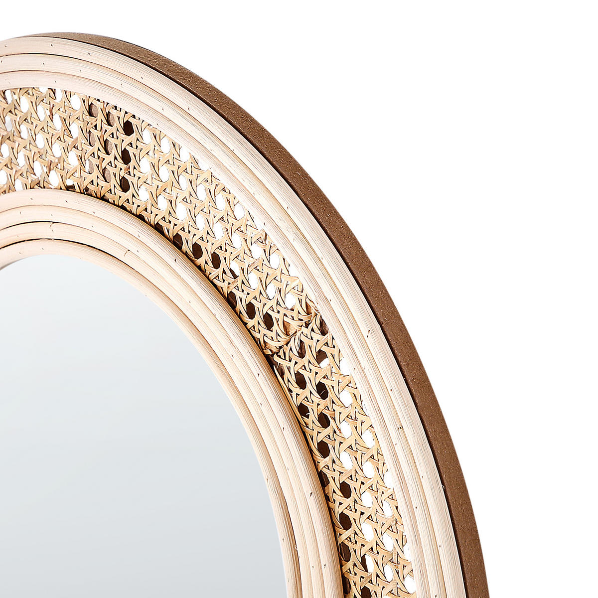 WANDSPIEGEL 50/120 cm Rattan Naturfarben Franey - Naturfarben, Naturmaterialien (50/120/2cm) - Beliani