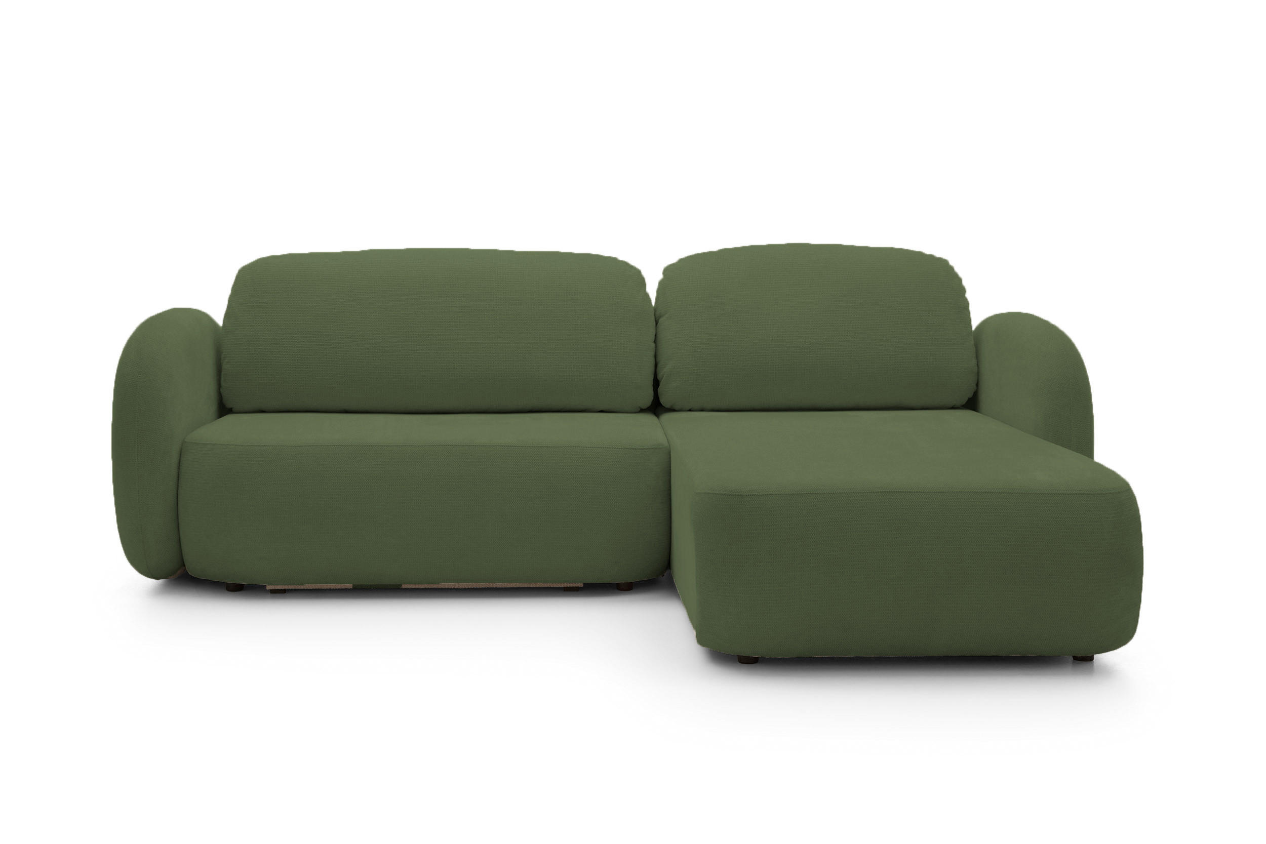 ECKSOFA OLIO L-Form Schlaffunktion mit Bettkasten, lose Rückenkissen, freistehend, RECHTS 248x174 cm Green - Grün, Holz/Textil (248/174cm) - DomoHome