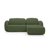 ECKSOFA OLIO L-Form Schlaffunktion mit Bettkasten, lose Rückenkissen, freistehend, RECHTS 248x174 cm Green - Grün, Holz/Textil (248/174cm) - DomoHome