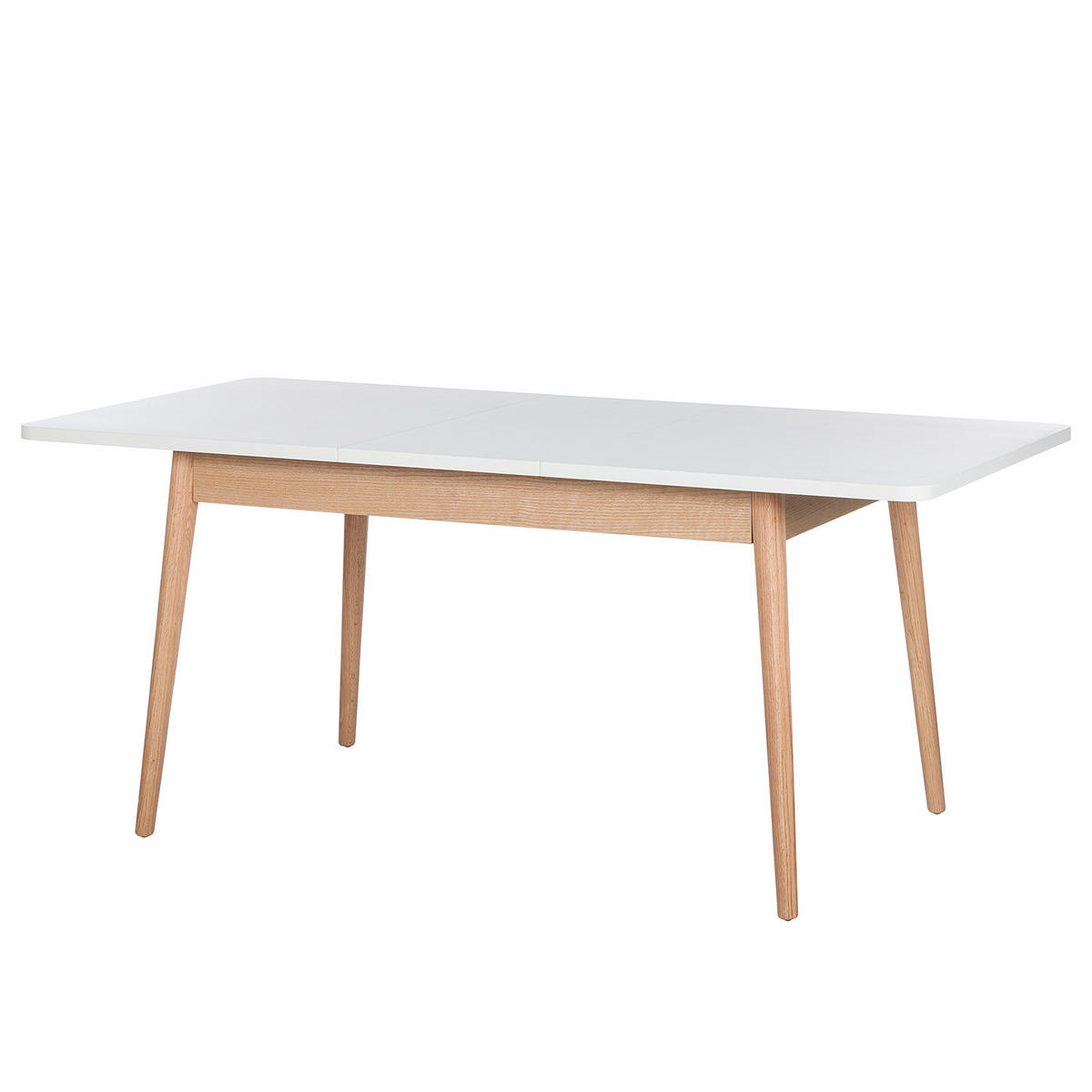 ESSTISCH mit Ausziehfunktion - Eiche teilmassiv - Weiß, Holzwerkstoff (90/140/77cm) - home24