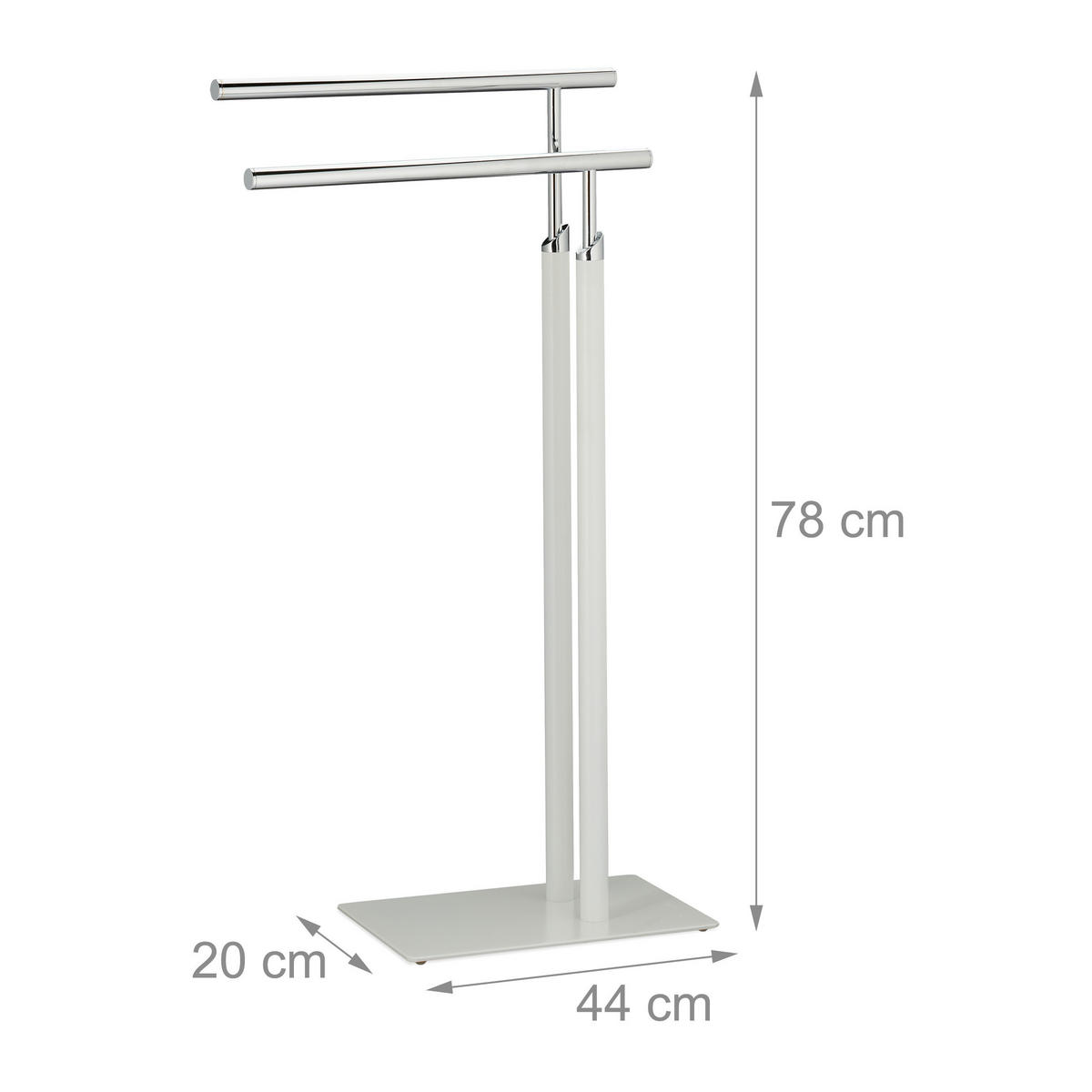 HANDTUCHSTÄNDER - Weiß, Metall (44/78/20cm) - Relaxdays