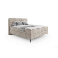 BOXBETT Edel 180x200 cm mit Bettkasten – Beige, modernes Design - Beige, Textil (180/200cm)