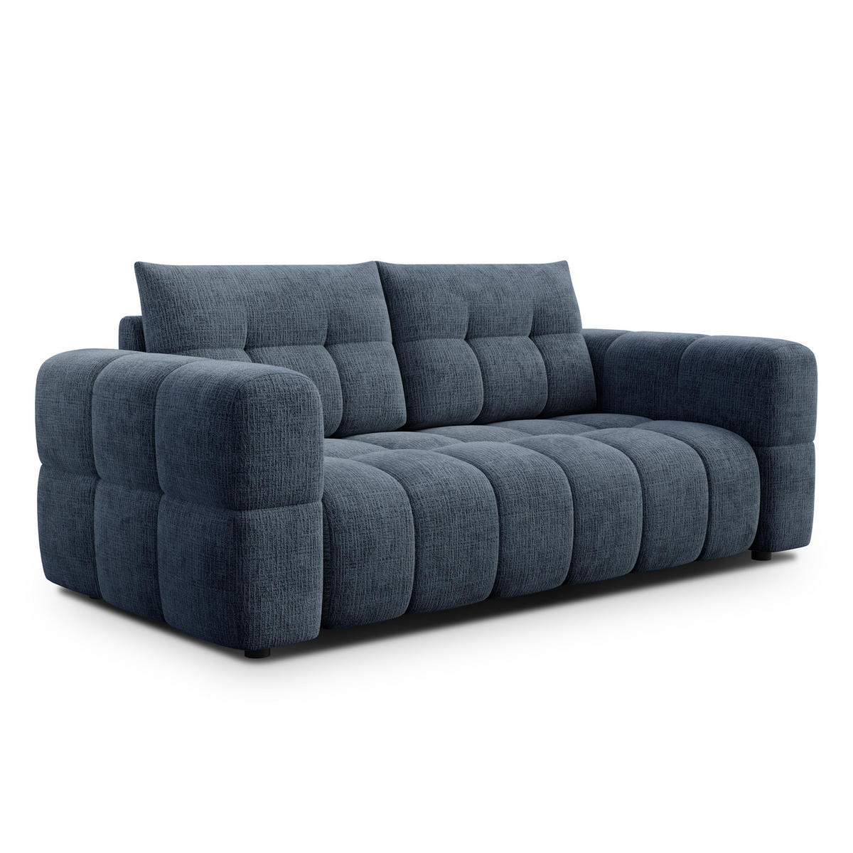 SOFA CLOUDI 2,5-Sitzer, marineblau - Blau/Schwarz, Holz/Textil (211/89/104cm) - Courtois Laville