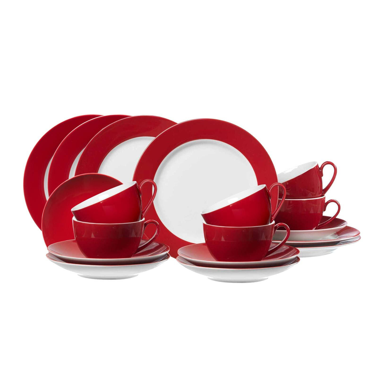 KAFFEESERVICE Doppio rot 18er Set - Rot, Keramik (1/1/1cm) - Ritzenhoff Breker