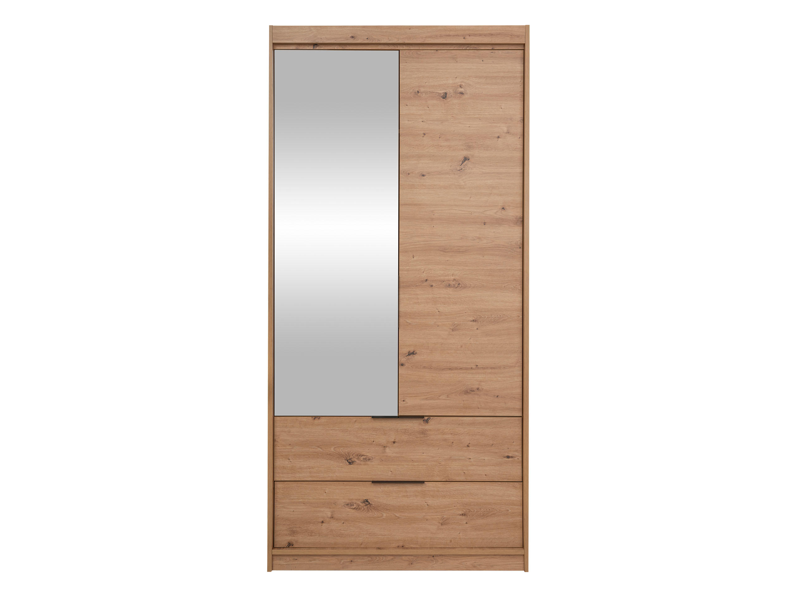 KLEIDERSCHRANK Majorka 103 - Schwarz/Eiche Artisan, Holzwerkstoff/Kunststoff (103/213/60cm) - MIRJAN24