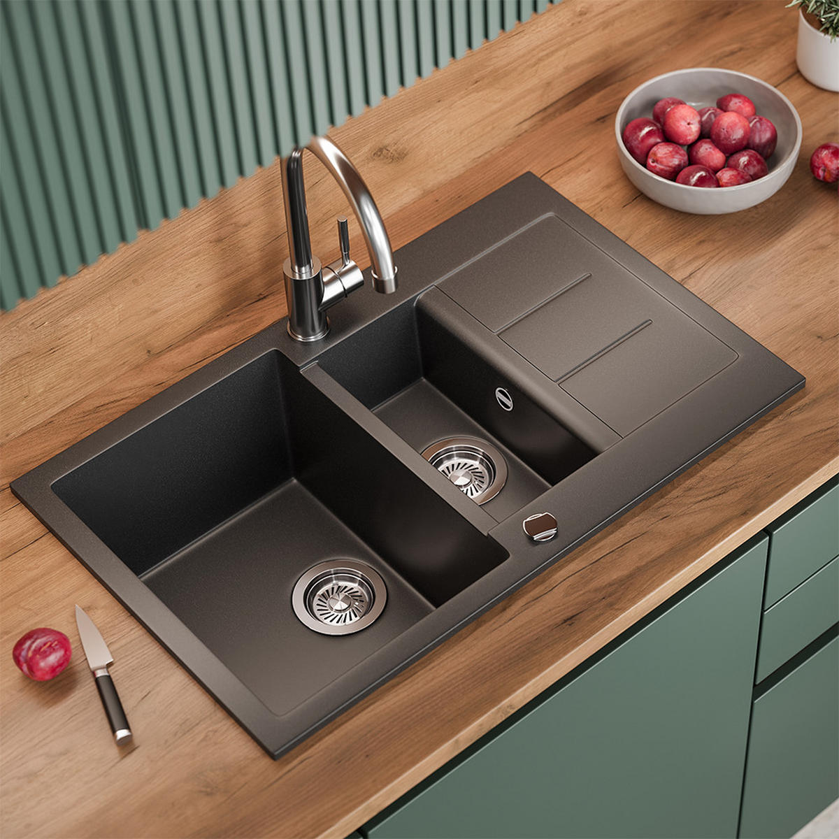 UMYVADLO Seattle Černá - černá, keramika (80/20/50cm) - Bergstroem