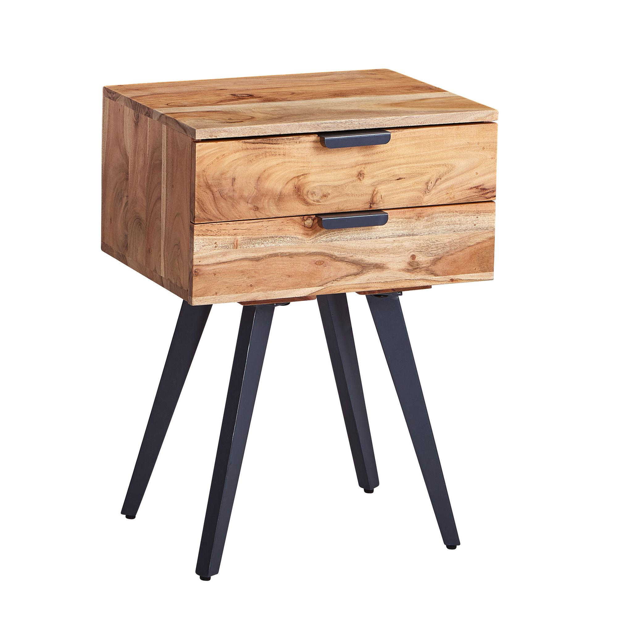 NACHTTISCH IRAM Moderne Nachtkonsole - Akaziefarben, Holz (35/65/47cm) - tinkaro