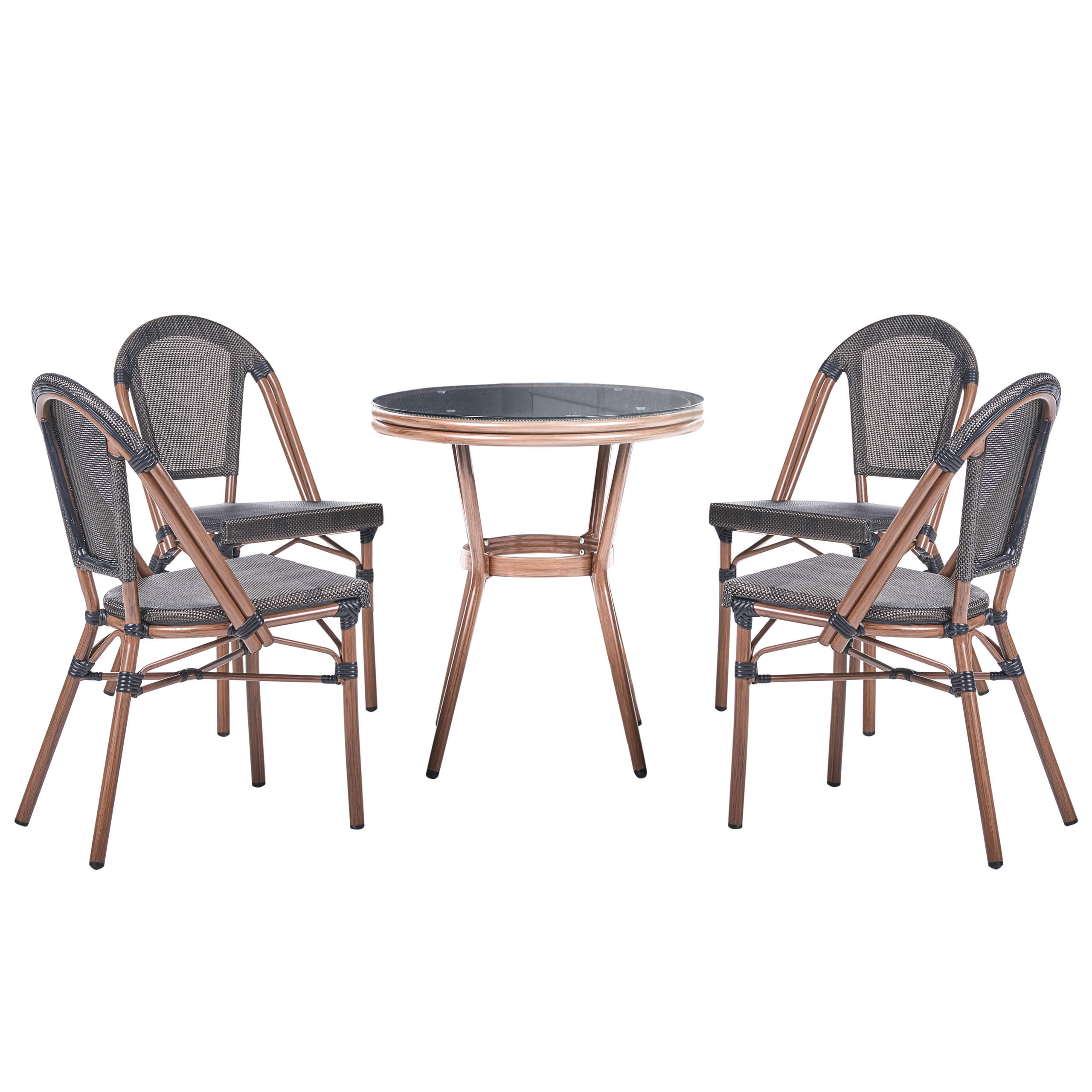 GARTENMÖBEL-SET 4-Sitzer Grau Polyrattan Rifreddo - Grau, Kunststoff - Beliani