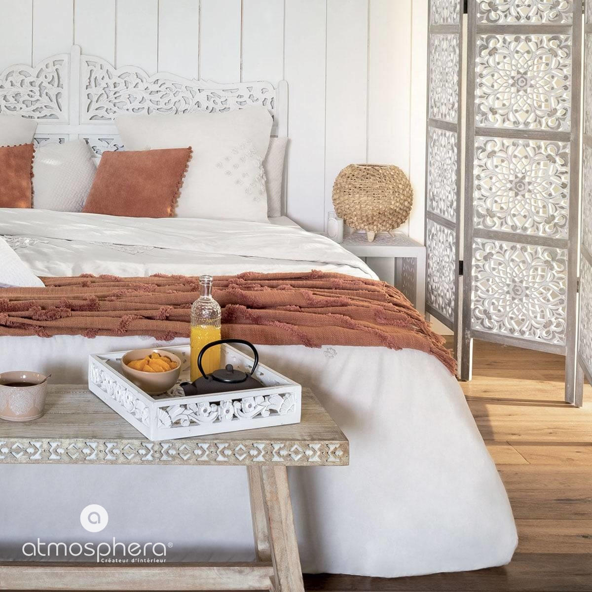 TAGESDECKE Inca 180/130 cm - Orange, Naturmaterialien (130/180cm) - Atmosphera Createur d´interieur