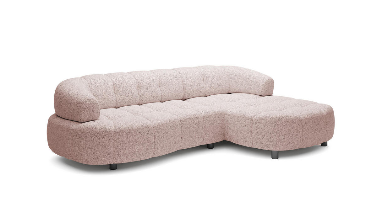 ECKSOFA WESPER S - Eckcouch Mit Elektrischer Sitzverstellung, L-förmig, Freistehend, Relaxfunktion, 183x284x79cm Linke, Asche - Silberfarben, Holz/Textil (113/284cm) - DomoHome