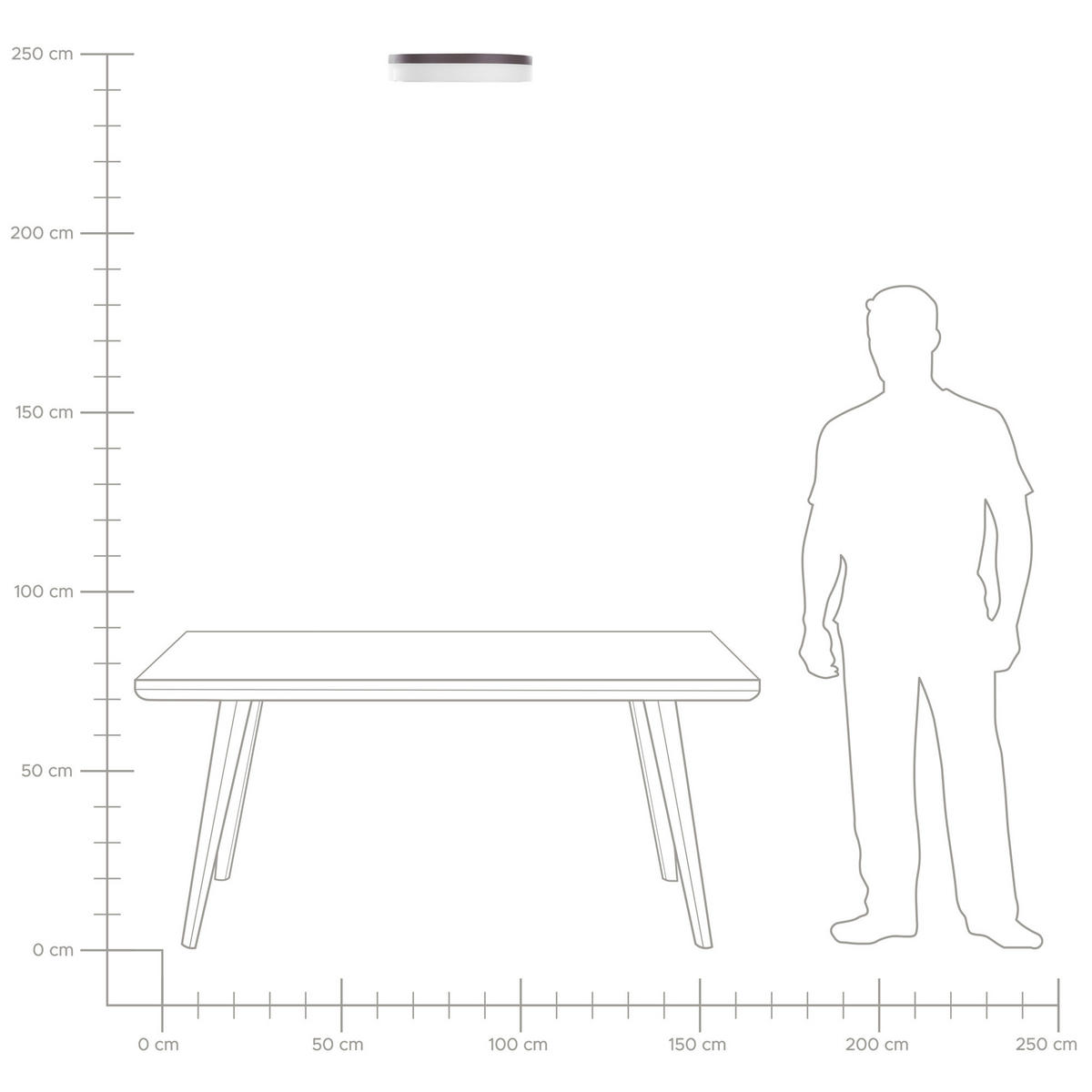 DECKENLEUCHTE Sakae 40/40/7 cm - Weiß, Metall (40/40/7cm) - Beliani