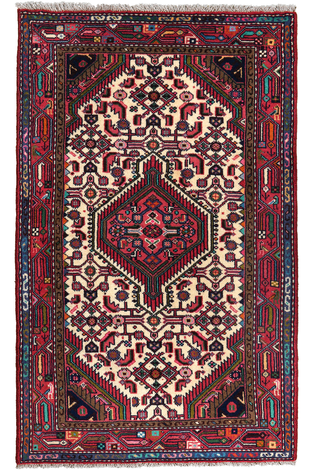 TEPPICH Assadabad Mehrfarbig 128/79 cm Schurwolle - Multicolor, Textil (79/128cm) - Looma