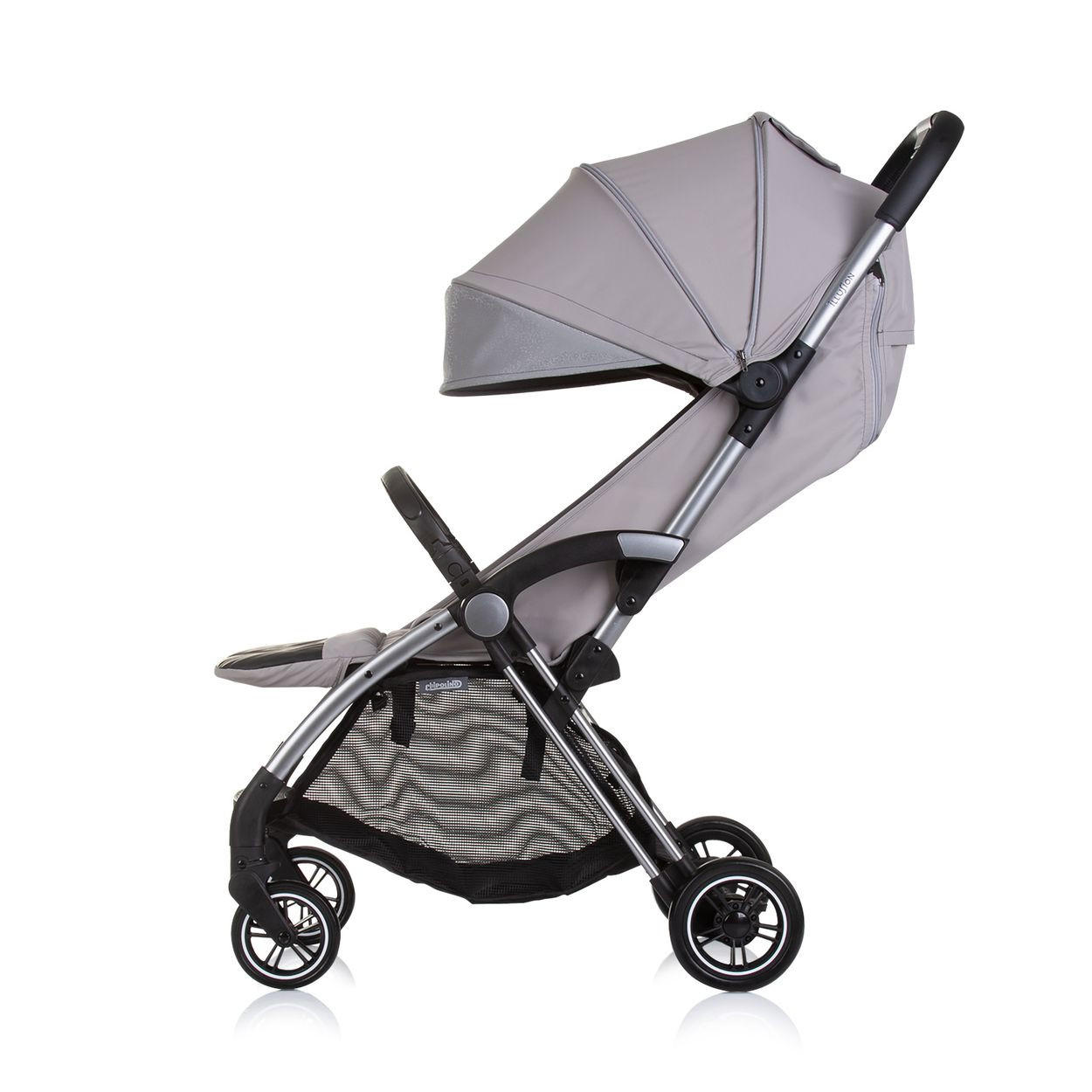 BUGGY Illusion grau klappbar, verstellbare Fußstütze, Federung, Korb - Grau, Metall (67/40/102cm) - Chipolino