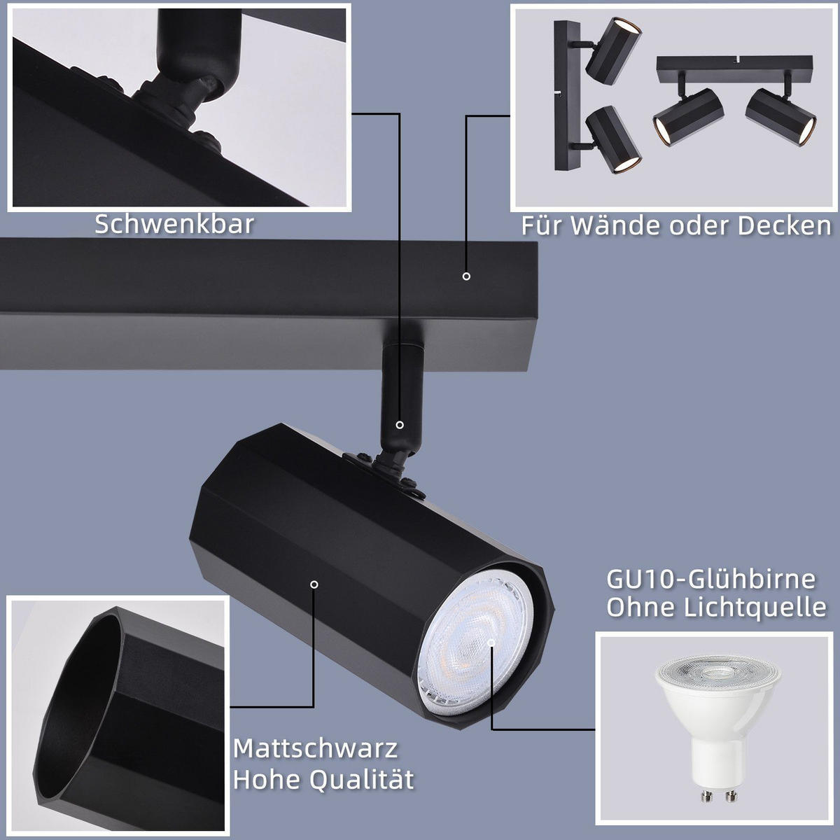 STRAHLER Inga 2-flammig 26/11/3 cm - Schwarz, Metall (26/11/3cm) - Nettlife