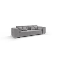 BIGSOFA Kami Microfaser Grau - Schwarz/Grau, Kunststoff/Textil (290/80/110cm) - S-Style Möbel