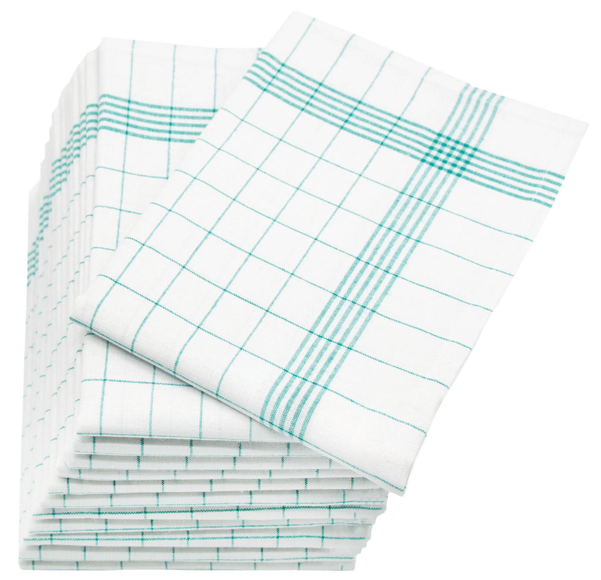 GESCHIRRTÜCHER, 12er-Set, 60x80 cm, 55% Baumwolle, 45% Leinen, Grün - Grün, Textil (60/80cm) - Zollner