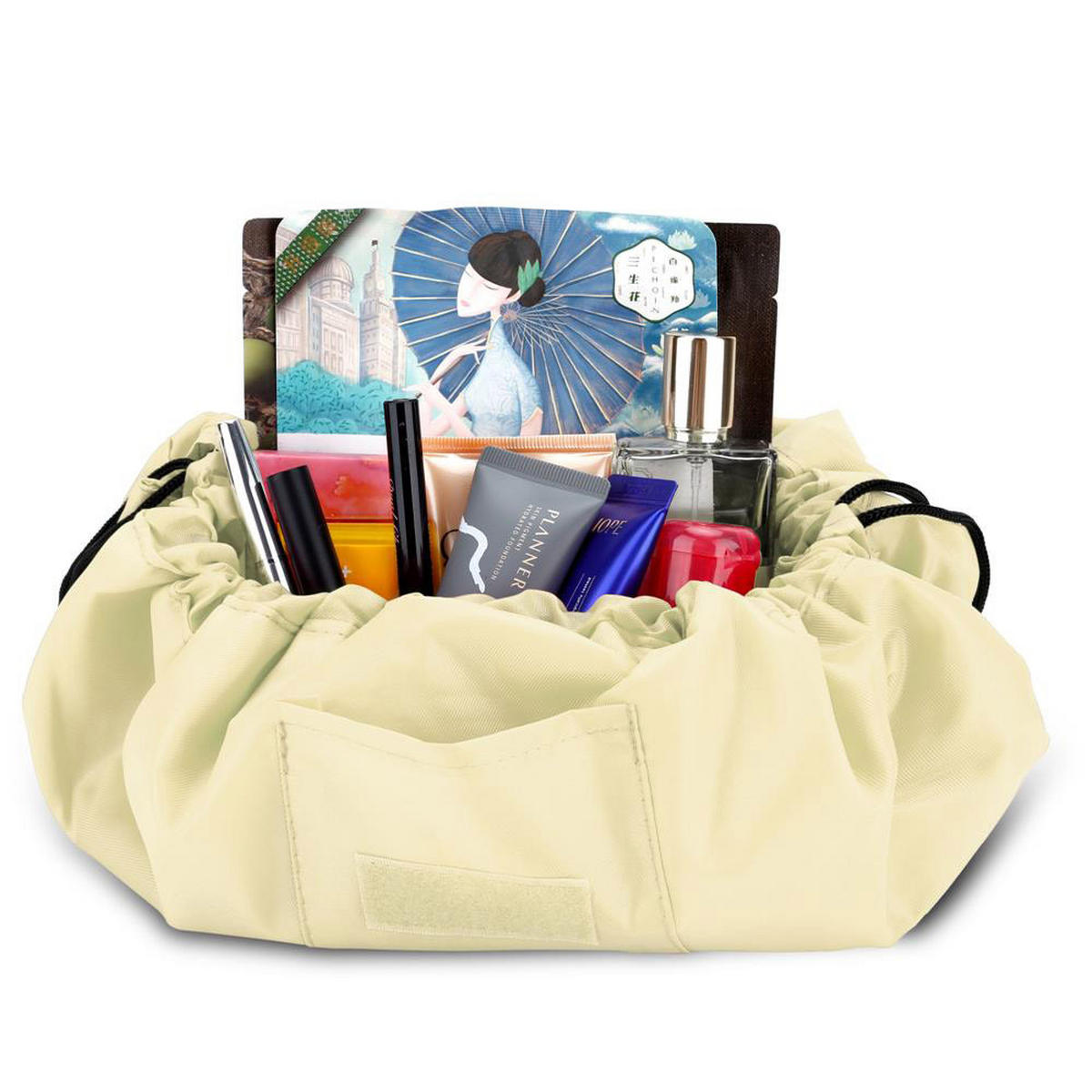 KOSMETIKTASCHE mit Reißverschlussfächern - Beige, Kunststoff (54/62cm) - Intirilife