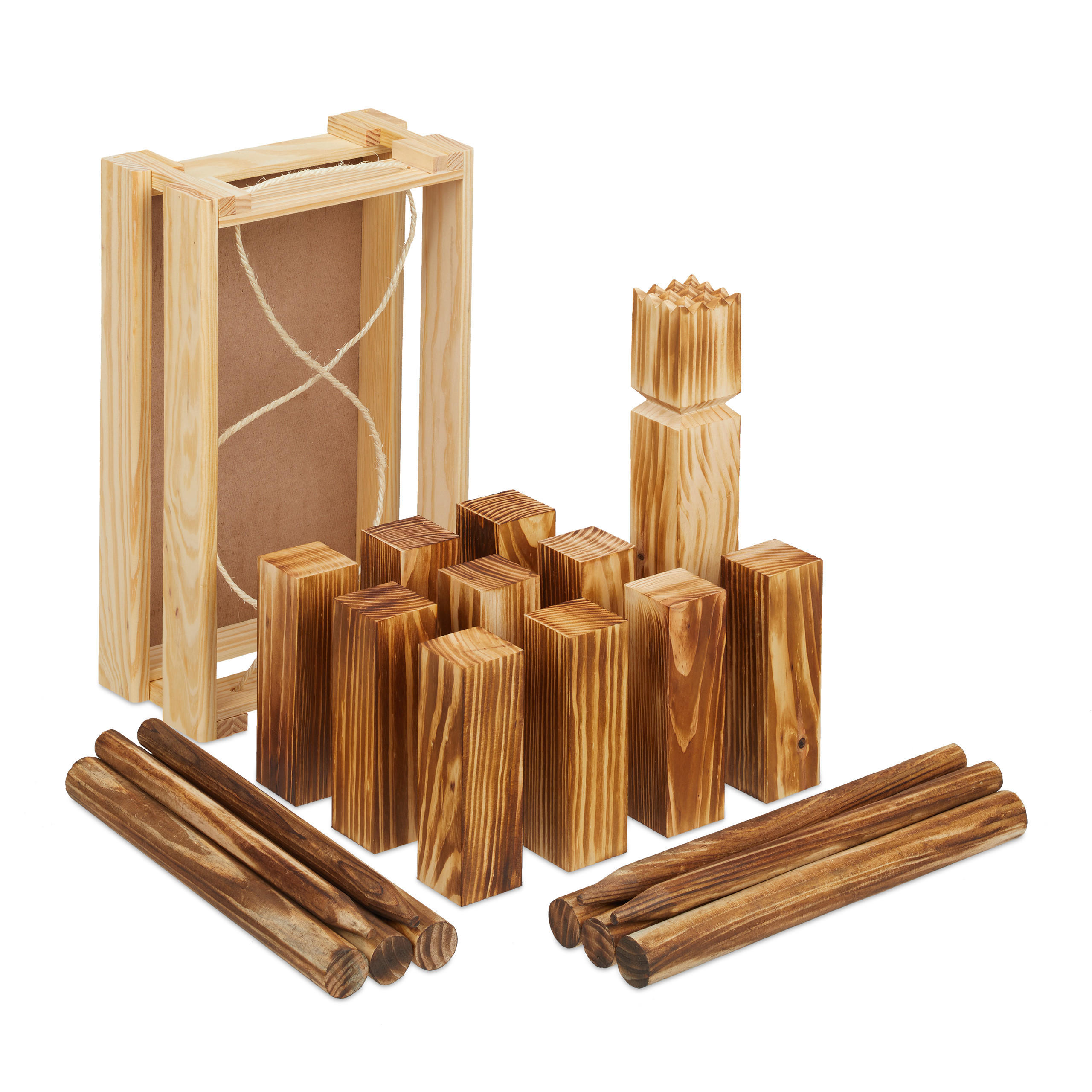 WIKINGERSPIEL - Braun, Holz (36/21.5cm) - Relaxdays