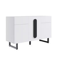 SIDEBOARD aus Holzwerkstoff 120x40,5x75 cm Weiß mit Schubladen, Türen und verstellbaren Einlegeböden - Weiß, Holzwerkstoff (120/75/40.5cm) - Modfu